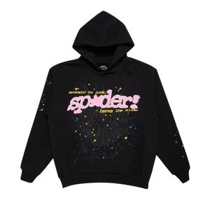 Sp5de hoodie black yellow and pink